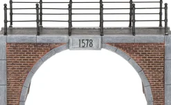 Intratuin Holland kerstdorpminiatuur grachtenbrug 20 x 11 x 12 cm grijs bruin