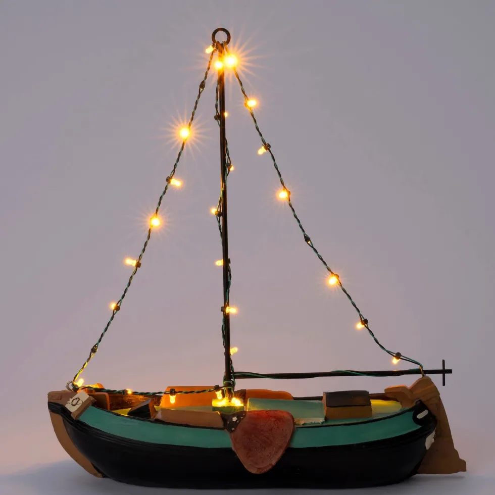 Intratuin Holland kerstdorpminiatuur snekerpan skutsje 32,5 x 14,5 x 33,5 cm