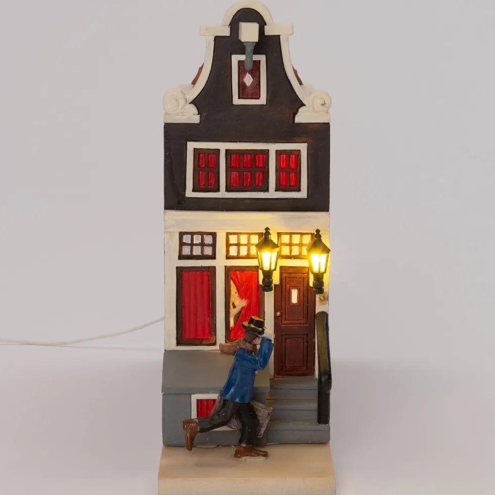 Intratuin Holland kersthuisje grachtenpand red light district Amsterdam 7,2 x 19 x 21 cm