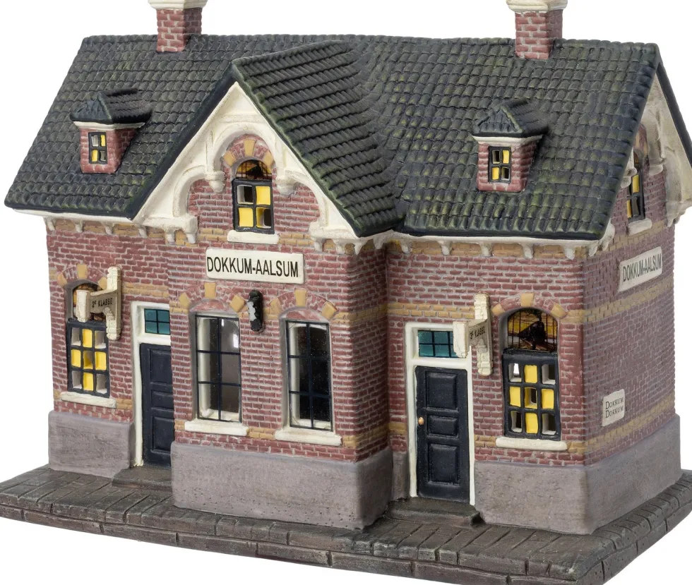 Intratuin Holland kersthuisje Dockumer Lokaeltsje Station 22,5 x 12,7 x 18 cm