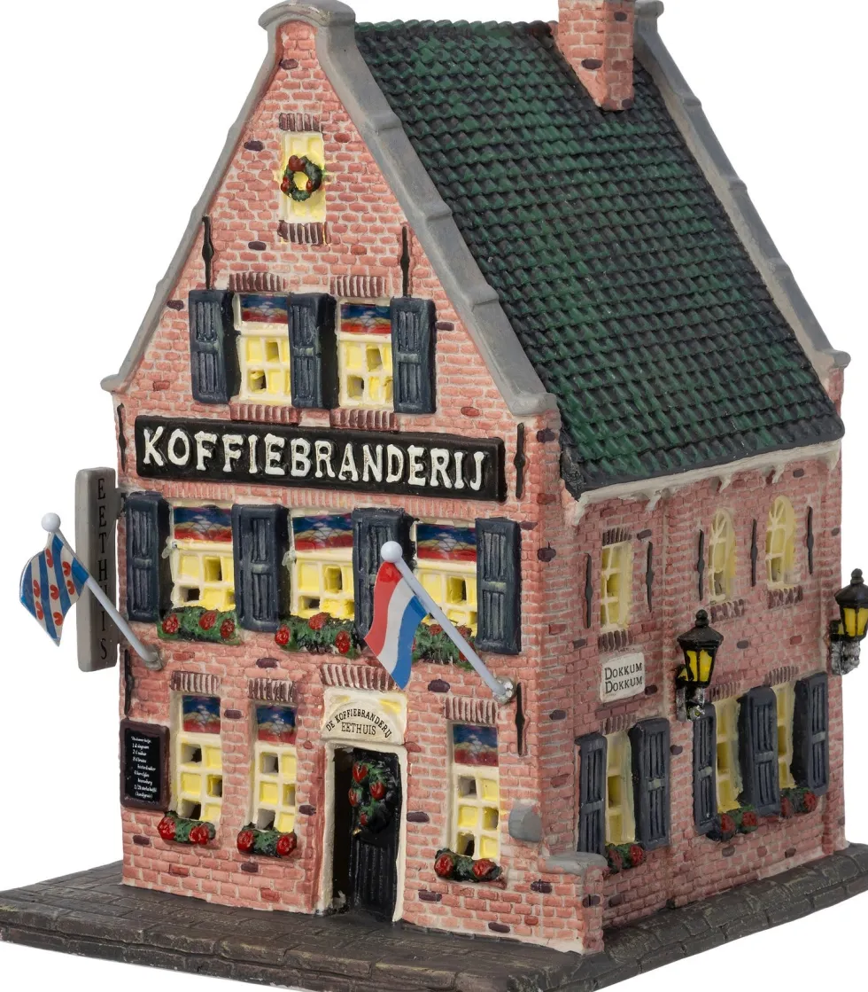 Intratuin Holland kersthuisje Koffiebranderij Dokkum 14,3 x 15,6 x 20,4 cm