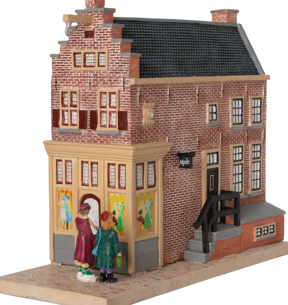 Intratuin Holland kersthuisje grachtenpand kledingwinkel 11 x 26,4 x 22,5 cm