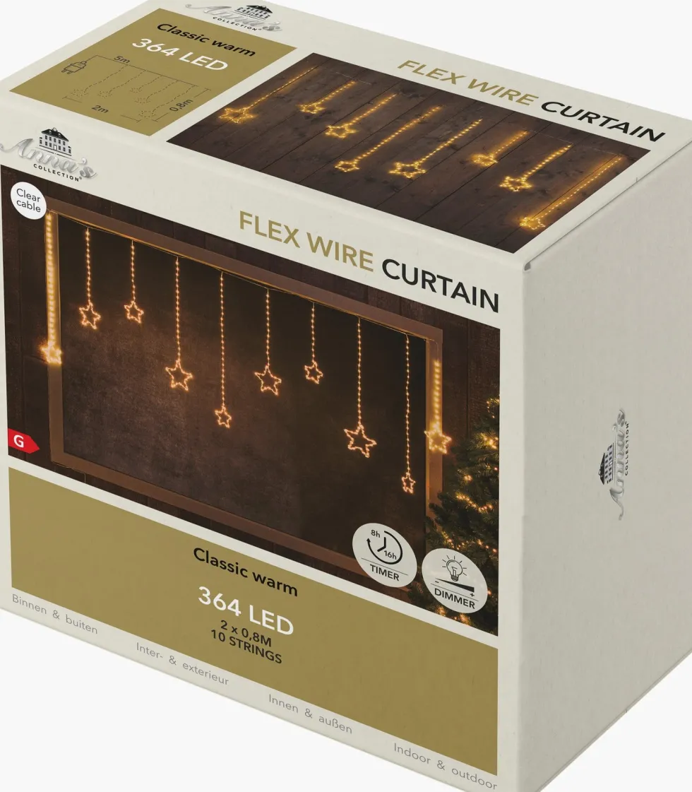 Intratuin ijspegelverlichting sterren met 364 lampjes classic warm 2 m