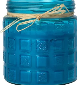 Intratuin kaars in glas Paula blauw 20 uur D 11 H 12 cm