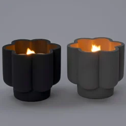 Intratuin kaars in pot BloomLight grijs 14 uur D 13 H 12 cm