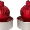 Intratuin kaars Kerstbal rood D 3,5 H 5 cm 6 stuks