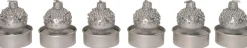 Intratuin kaars Kerstbal zilver D 3,5 H 5 cm 6 stuks