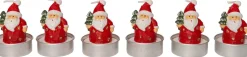 Intratuin kaars Kerstman rood D 3,5 H 5,5 cm 6 stuks