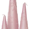 Intratuin kaars met sneeuwvlok roze 5,3 x 5,3 x 15 cm
