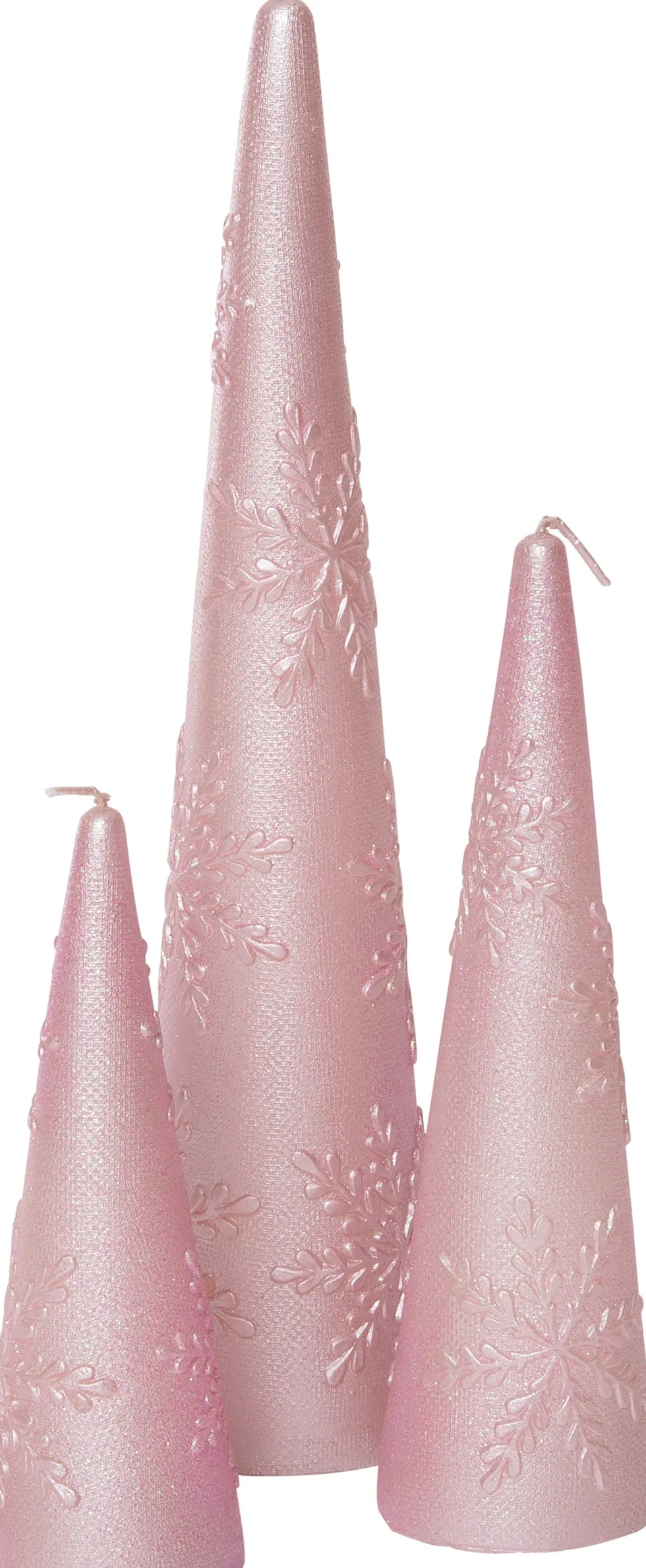 Intratuin kaars met sneeuwvlok roze 5,8 x 5,8 x 20 cm