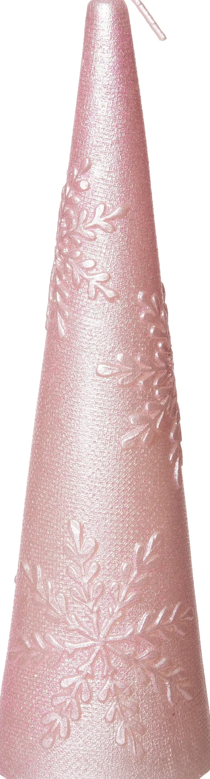Intratuin kaars met sneeuwvlok roze 5,8 x 5,8 x 20 cm