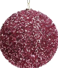 Intratuin kerstbal Abbeydorney roze D 8 cm