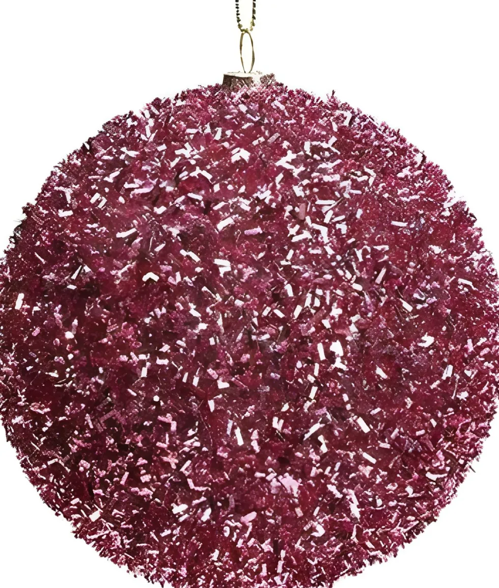 Intratuin kerstbal Abbeydorney roze D 8 cm