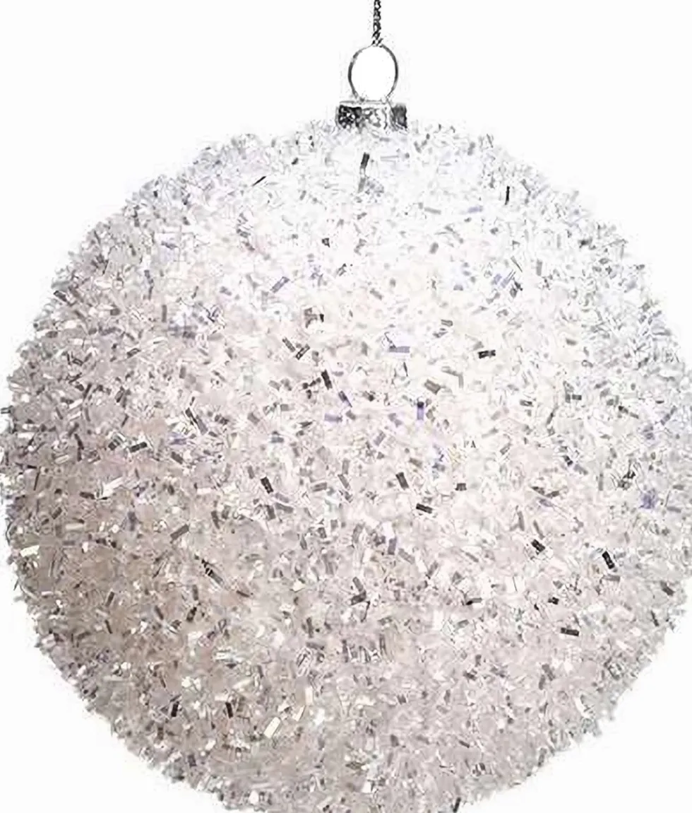 Intratuin kerstbal Abbeydorney wit D 8 cm