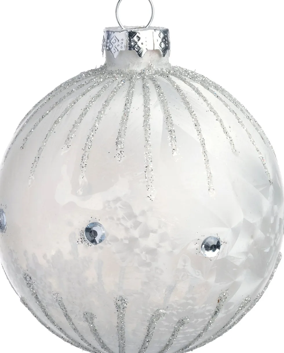Intratuin kerstbal Aberlour zilver lijnen D 10 cm