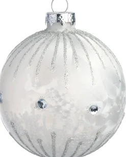 Intratuin kerstbal Aberlour zilver lijnen D 8 cm