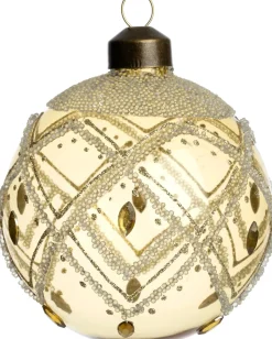 Intratuin kerstbal Achonry semitransparant goud bepareld D 8 cm