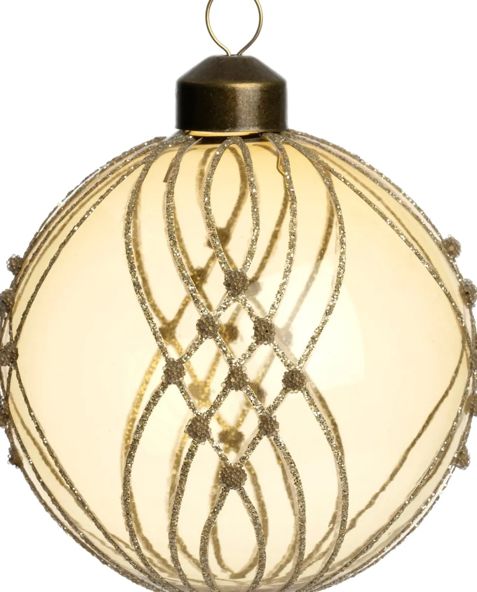 Intratuin kerstbal Achonry semitransparant goud glitter D 8 cm