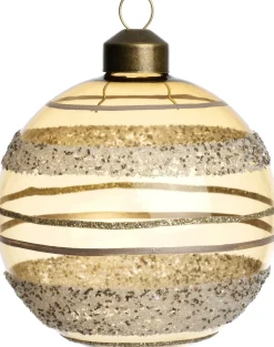 Intratuin kerstbal Achonry semitransparant goud lijnen D 8 cm