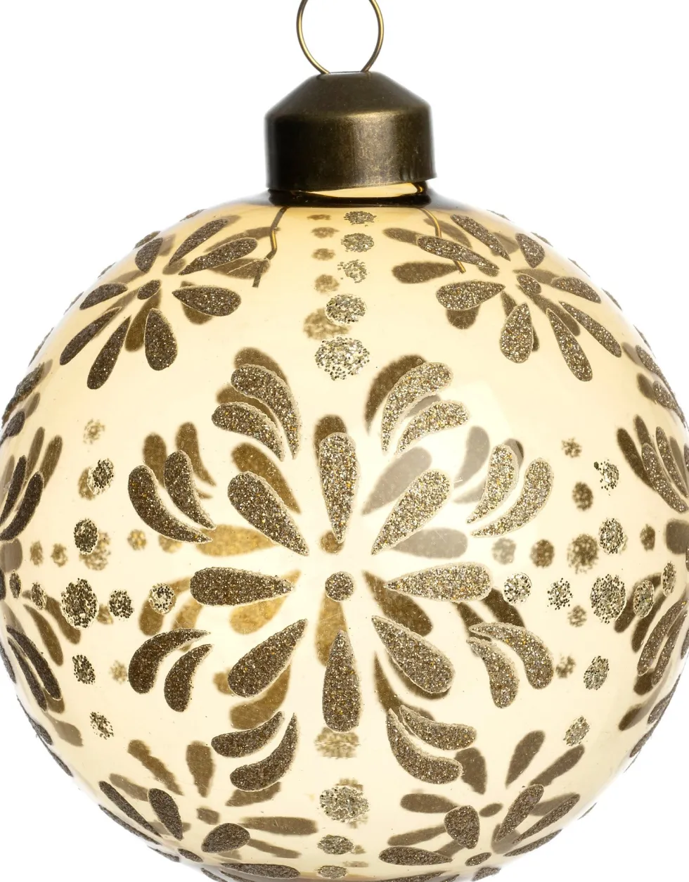 Intratuin kerstbal Achonry semitransparant goud bloem D 8 cm