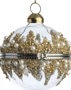 Intratuin kerstbal Athol transparant / goud D 6 cm
