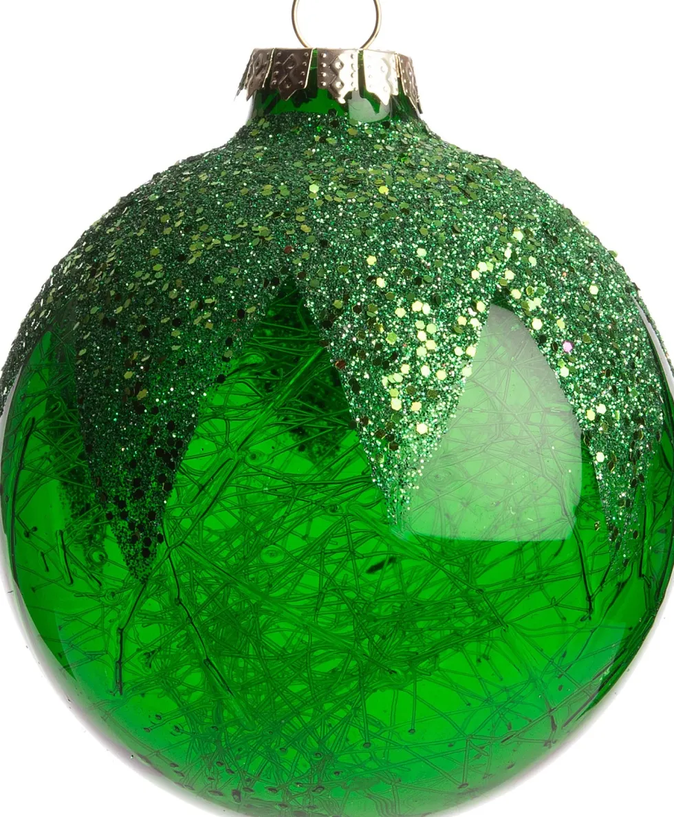 Intratuin kerstbal Aubais groen D 8 cm