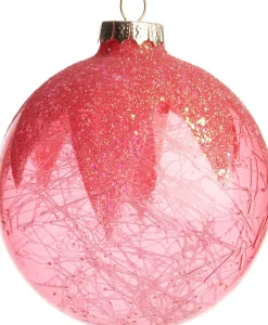 Intratuin kerstbal Aubais roze D 8 cm