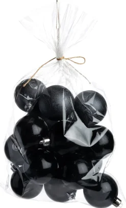 Intratuin kerstbal Austin zwart D 6 cm 16 stuks