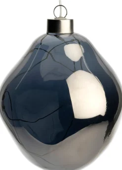 Intratuin kerstbal Avoca semitransparant antraciet met verlichting D 12 cm
