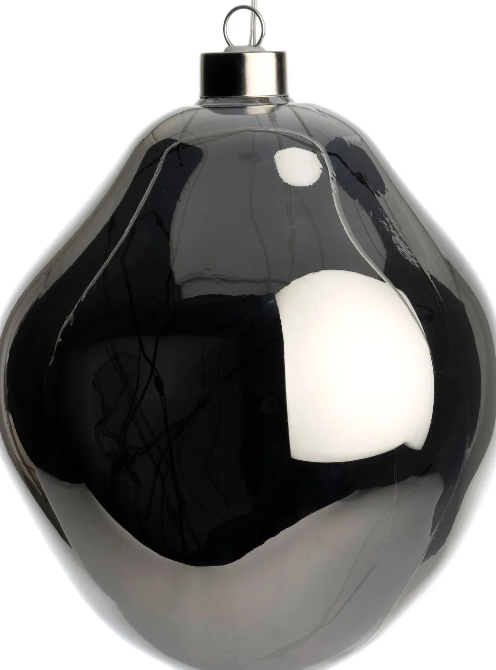 Intratuin kerstbal Avoca semitransparant antraciet met verlichting D 15 cm