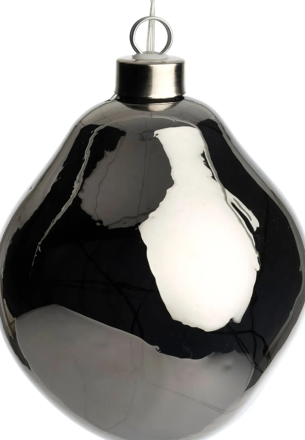 Intratuin kerstbal Avoca semitransparant antraciet met verlichting D 10 cm