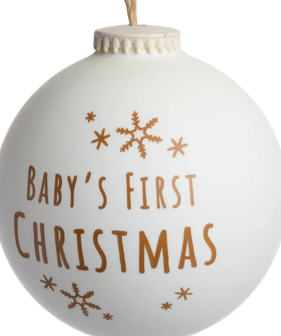 Intratuin kerstbal baby wit D 8,5 cm