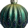 Intratuin kerstbal Banchory groen / blauw D 8 cm