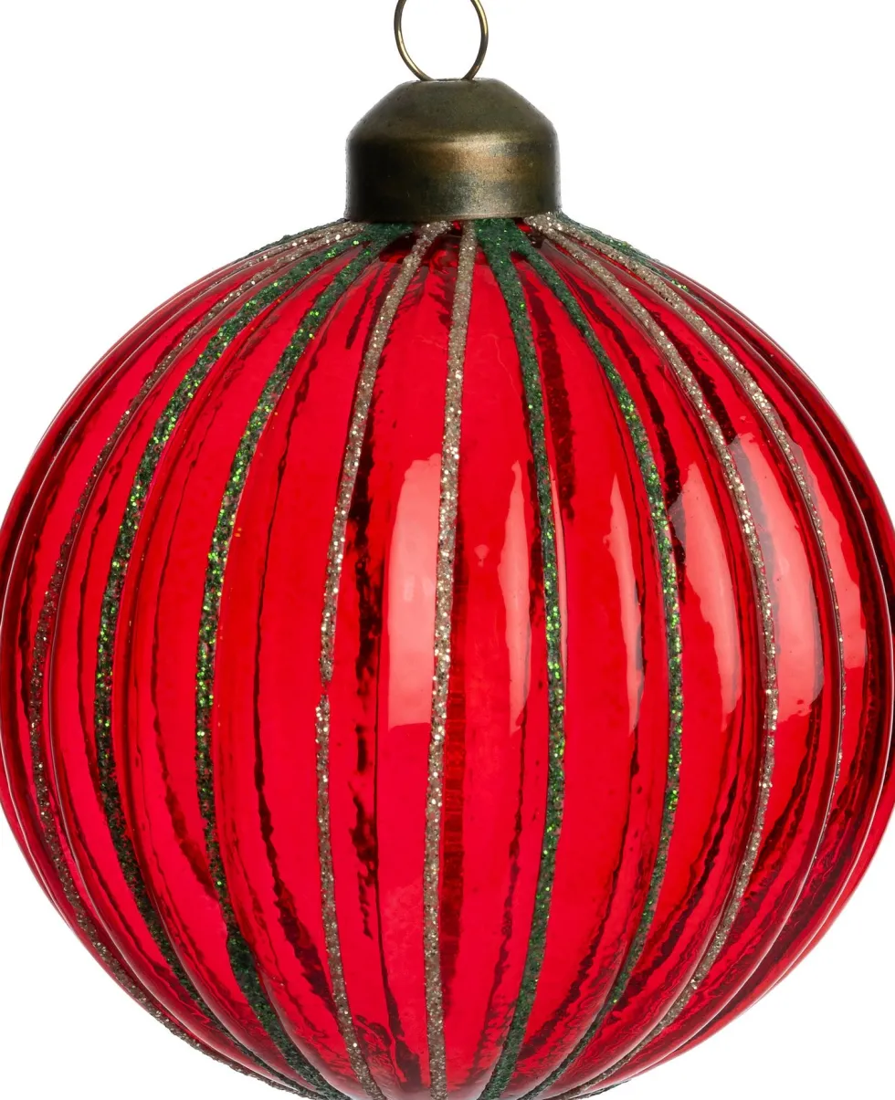 Intratuin kerstbal Bansha semitransparant rood D 8 cm
