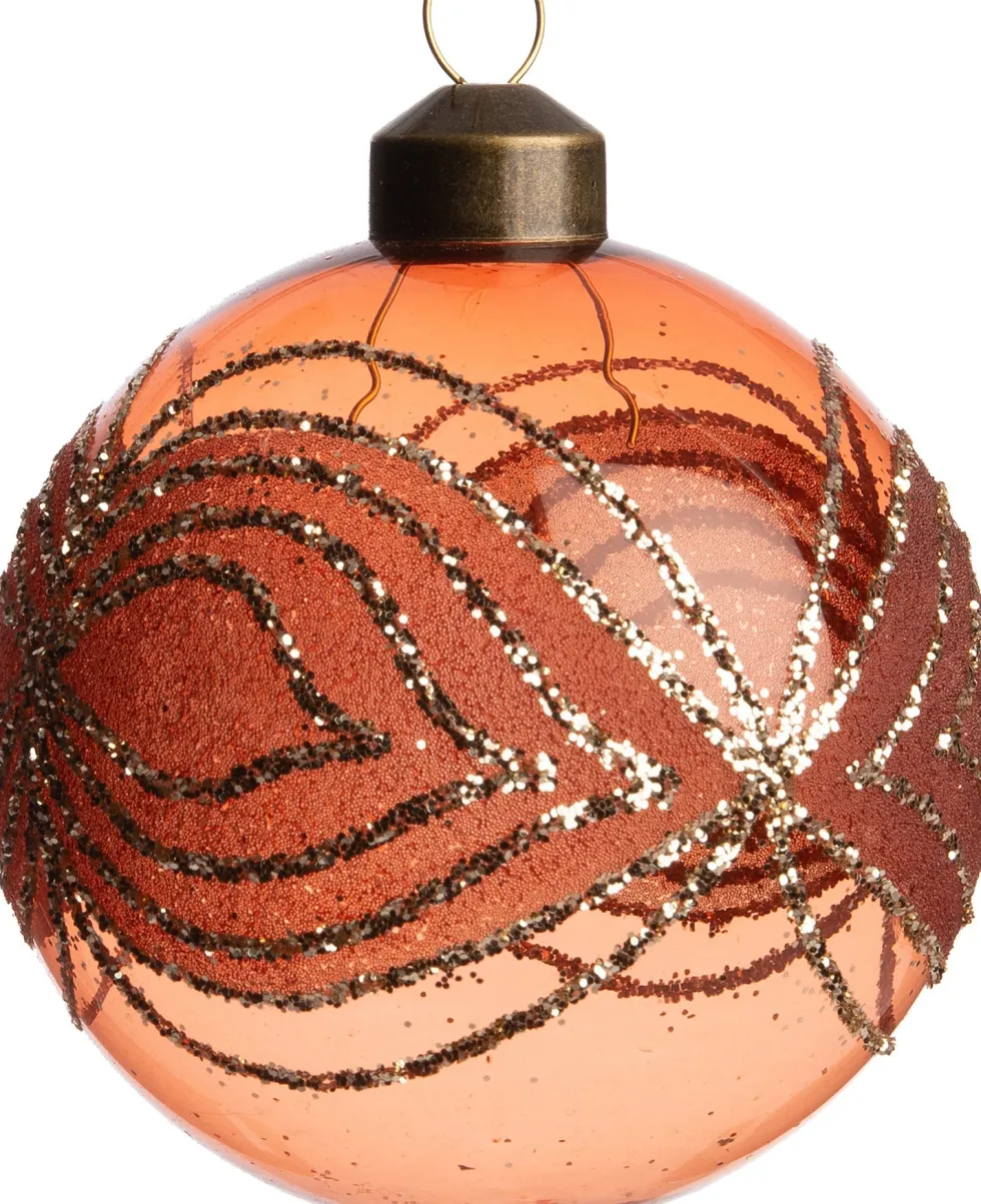 Intratuin kerstbal Bazas donkeroranje D 8 H 8 cm