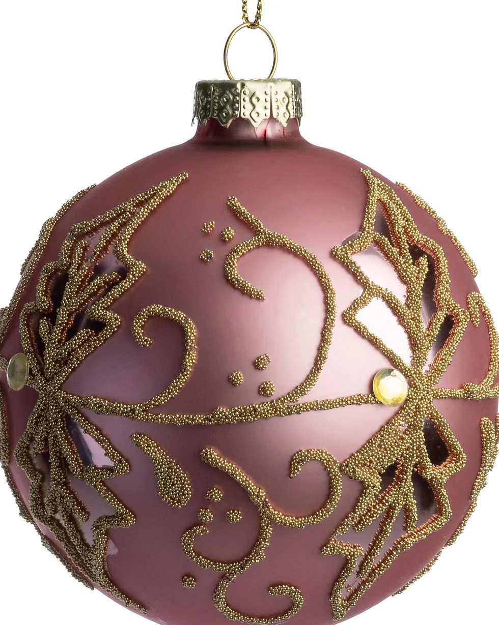 Intratuin kerstbal Bettyhill roze / goud D 8 cm