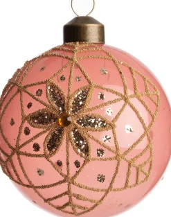 Intratuin kerstbal Blain bloem oranje D 8 H 8 cm