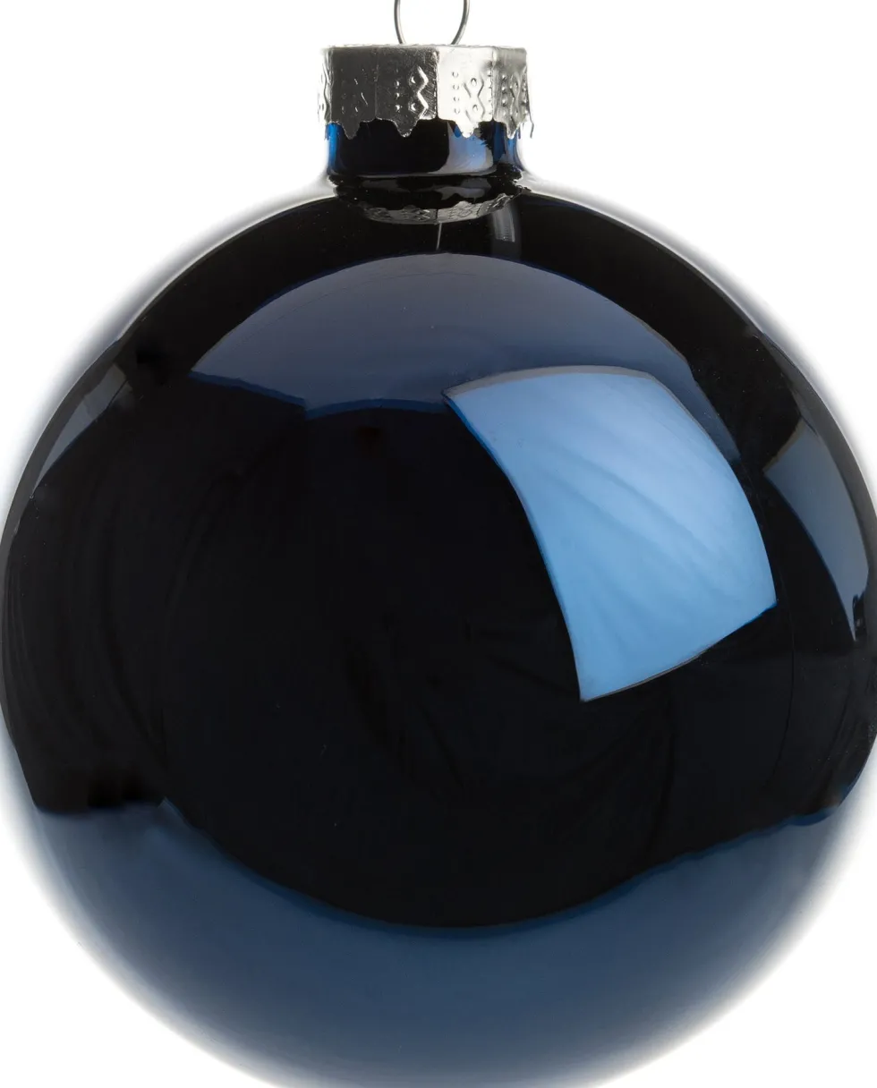Intratuin kerstbal blauw D 8 cm 6 stuks