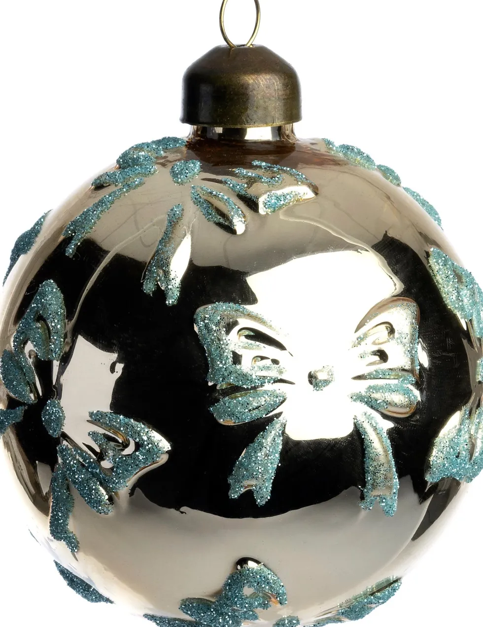 Intratuin kerstbal Bodi goud strikjes D 8 cm