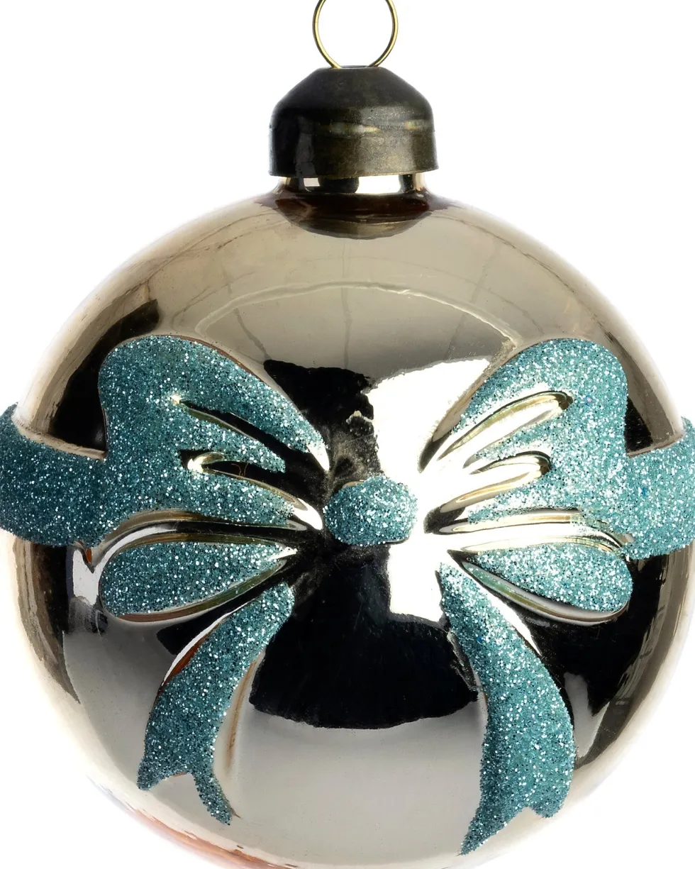 Intratuin kerstbal Bodi goud strik D 8 cm