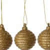 Intratuin kerstbal Borre goud D 4,5 H 5 cm 3 stuks