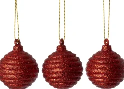 Intratuin kerstbal Borre rood D 4,5 H 5 cm 3 stuks