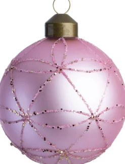 Intratuin kerstbal Bridie roze D 8 cm