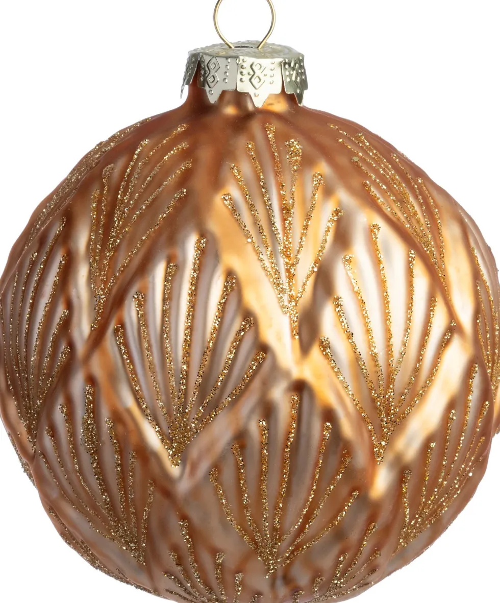 Intratuin kerstbal Cairndow goud bladeren D 8 cm