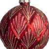 Intratuin kerstbal Cairndow rood bladeren D 8 cm