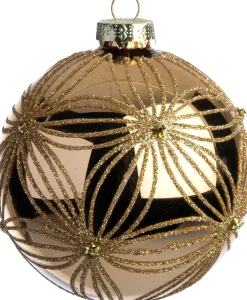 Intratuin kerstbal Cairndow lichtgoud bloem D 8 cm