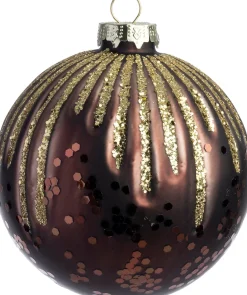Intratuin kerstbal Cairndow bruin lijnen D 10 cm