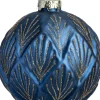 Intratuin kerstbal Cairndow blauw bladeren D 10 cm