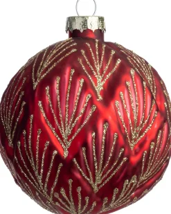 Intratuin kerstbal Cairndow rood bladeren D 10 cm