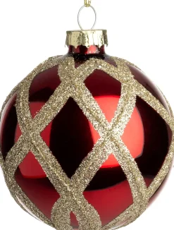 Intratuin kerstbal Chrud glanzend rood D 8 cm